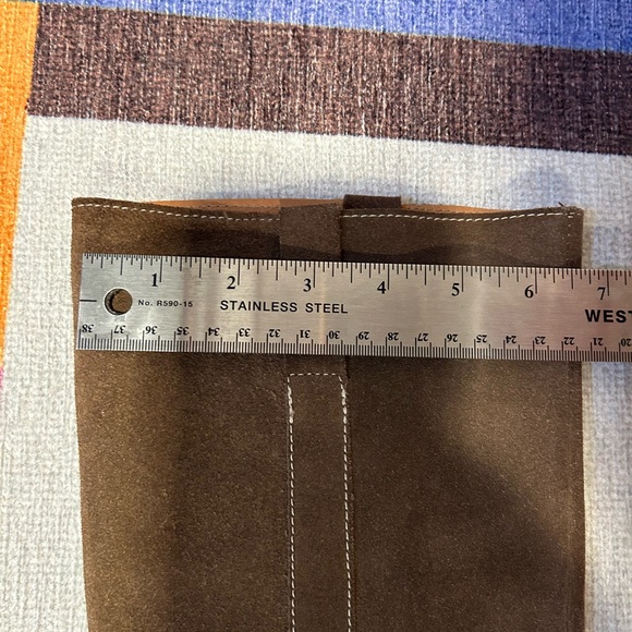 *ALL LEATHER* Genuine suede/leather stacked heel distressed Sam Edelman boots - Picture 11 of 16